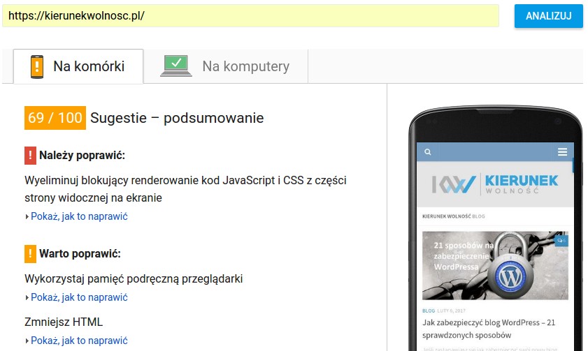 jak przyspieszyć blog WordPress