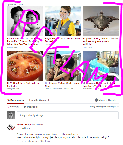 Disqus system komentarzy na blogu wordpress reklamy