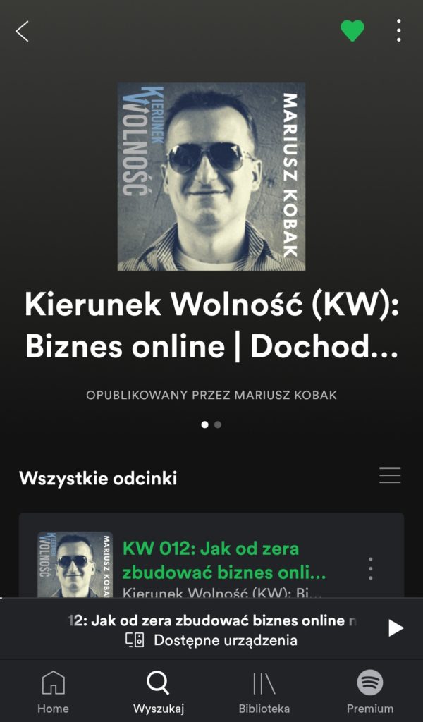 Podcast Kierunek Wolność w Spotify